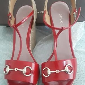 Gucci Wicker Wedge Heels